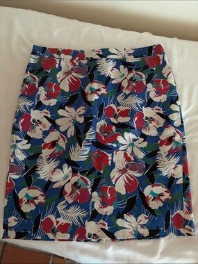 J.Crew factory Floral Blue Pencil Skirt